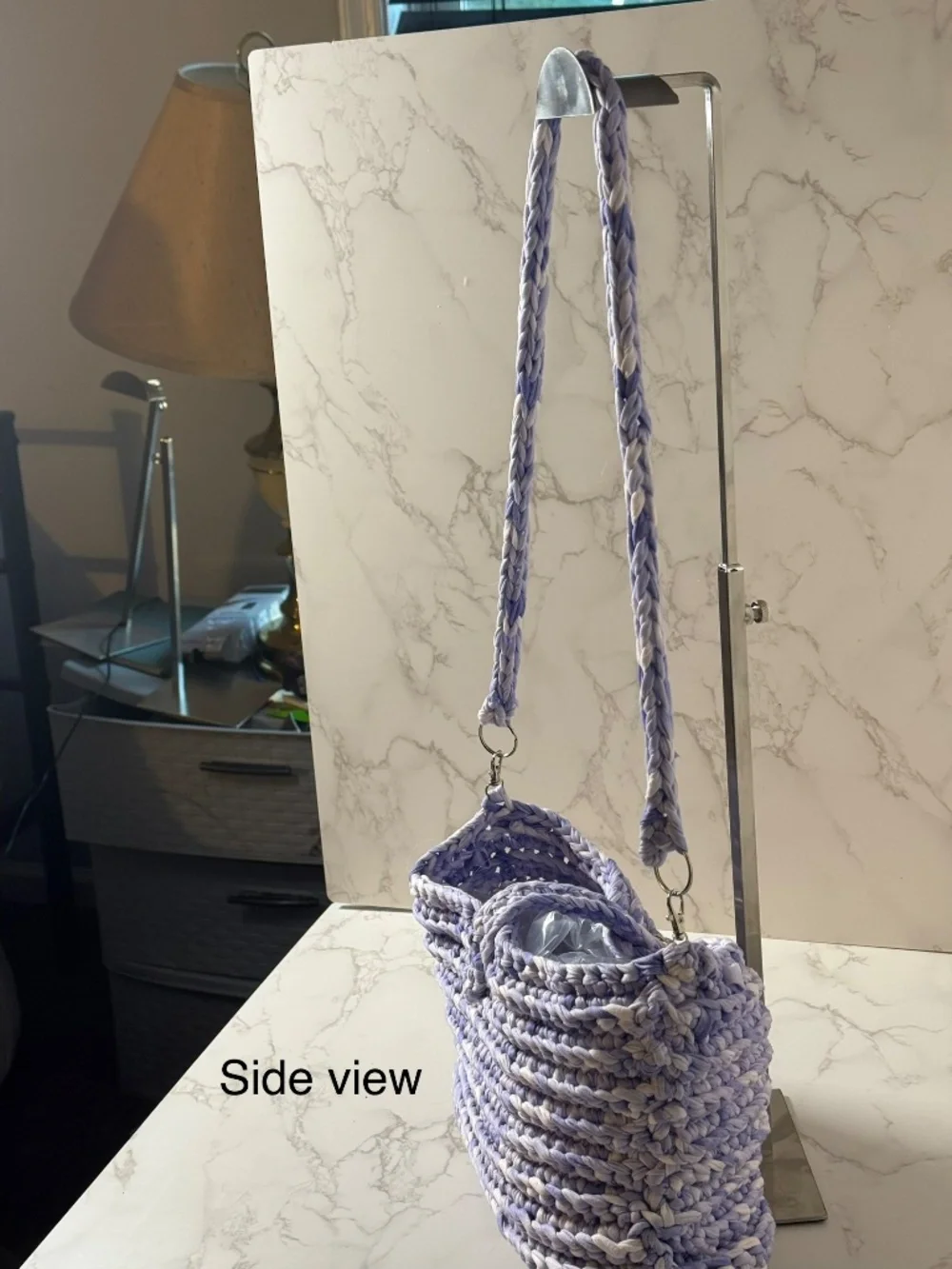 Handmade purple white pocketbook
